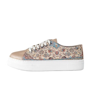 Handmade Kilim Design Platform Sneakers – Chic, Vegan & Comfortable