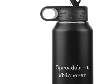 Spreadsheet Whisperer Water Bottle Tumbler 32oz novelty gift spreadsheet water bottle large giant water bottle accountant tumbler bookkeeper