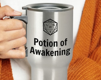 Potion of Awakening Travel Mug 14oz novelty gift d&d travel mug dnd coffee mug dnd coffee cup dnd cup dnd gift dungeons and dragons mugs