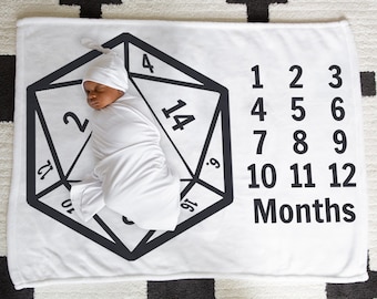 DnD Gaming Baby Milestone Blanket Neutral 30x40 baby milestone blanket girl baby monthly milestone blanket d&d baby boy blanket