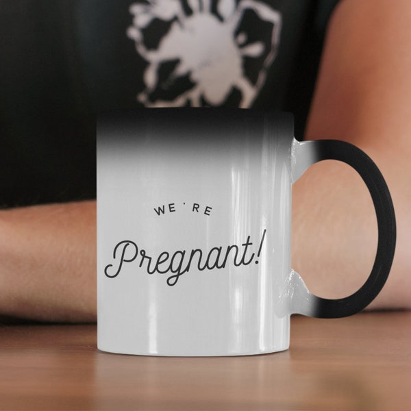 We're Pregnant Mug Color Changing 11oz novelty gift were pregnant mug we re pregnant mug pregnancy reveal mug pregnancy announcement mug