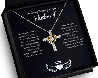 Loss of Husband Necklace cross sympathy gift loss of husband memorial gift loving memory widow gift loss of husband gift for widow