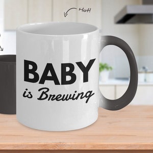 Baby is Brewing Mug 11oz color changing heat sensitive pregnancy announcement mug pregnancy reveal mug pregnant coffee cup pregnant mug