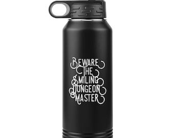 Cuidado con el sonriente Dungeon Master Water Botella Vaso 32oz novedad regalo d&d botella de agua vaso dnd regalo dnd botella de agua vaso de mesa