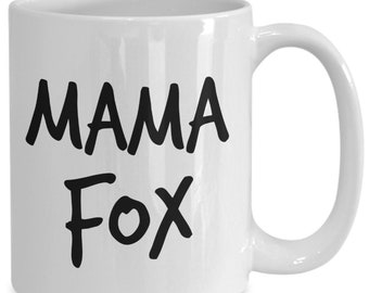 Mama Fox Taza 11oz 15oz novedad regalo mama fox café taza mama zorro taza de café mama regalo de zorro
