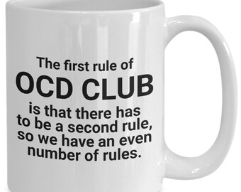 OCD Club Rules Mug 11oz 15oz novedad regalo ocd taza ocd taza de café ocd taza de café ocd regalo ocd taza ocd taza ocd regalos ocd regalos ocd tazas ocd tazas ocd tazas de café