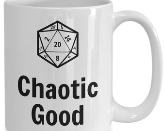 Chaotic Good Mug d20 D&D mug d and d mug dungeons dragons mug dungeons and dragons mug cups and mugs pathfinder 11oz 15oz novelty gift