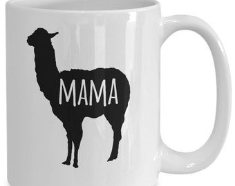 Mama Llama Mug 11oz 15oz novelty gift mama lama mug mama llama coffee mug mama llama coffee cup mama llama gift llama silhouette mug