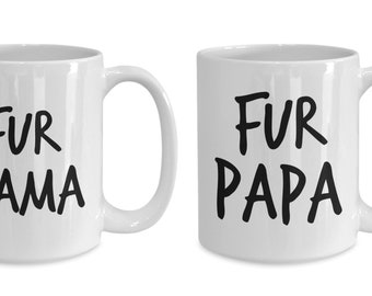 Taza Fur Papa Taza Fur Mama 11oz 15oz regalo novedoso Fur Mama Fur Papa set de tazas Fur Mama Fur Papa tazas Fur Mama taza de café Fur Mama taza de café Fur Papa