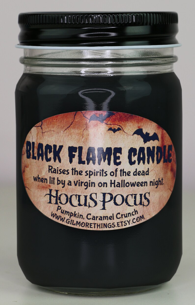 Hocus Pocus Black Flame Candle 12oz Halloween Fall Decor Etsy
