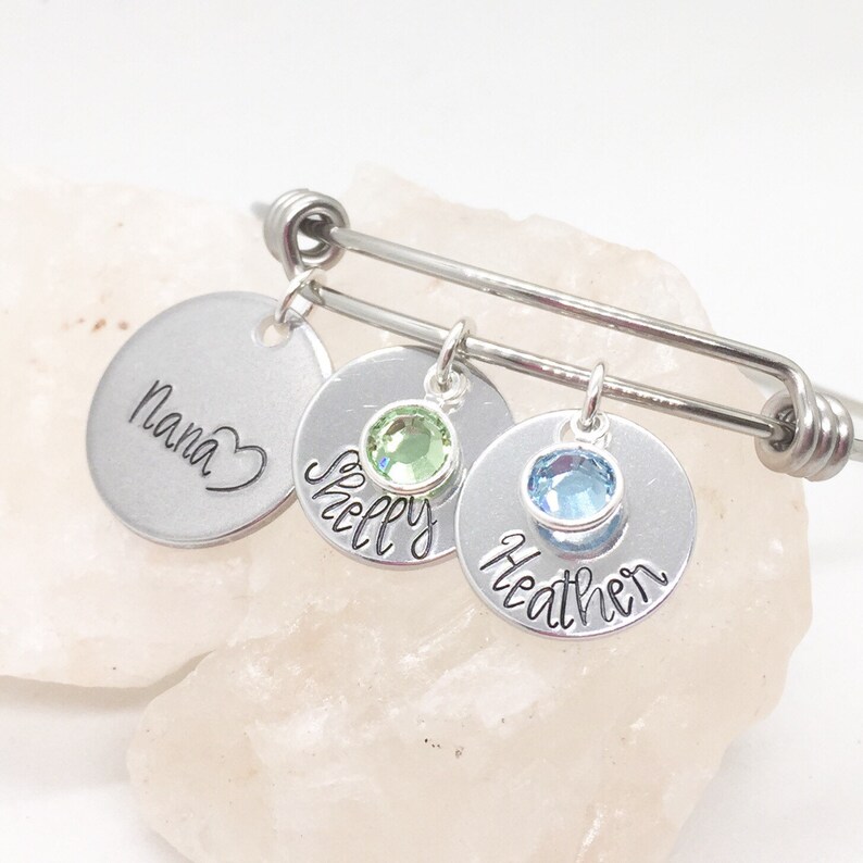 Nana Gifts Custom Nana Jewelry Personalized Grandma Bracelet New Grandma Gifts Gift for Nana Childs Name Bracelet Nana Bracelet