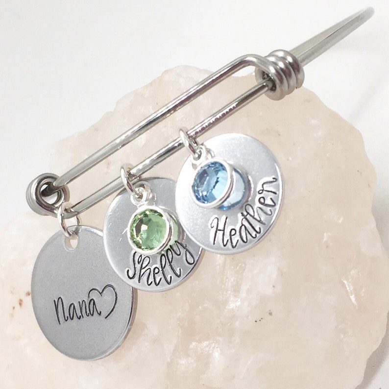 Nana Gifts Custom Nana Jewelry Personalized Grandma Bracelet New Grandma Gifts Gift for Nana Childs Name Bracelet Nana Bracelet