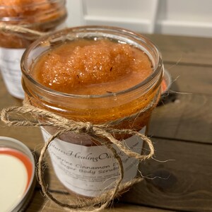 Tangerine Cinnamon Delight, body scrub, sugar scrub, sugar body scrub, exfoliating scrub, fragrance scrub, Spa & Relaxation, Aromatherapy