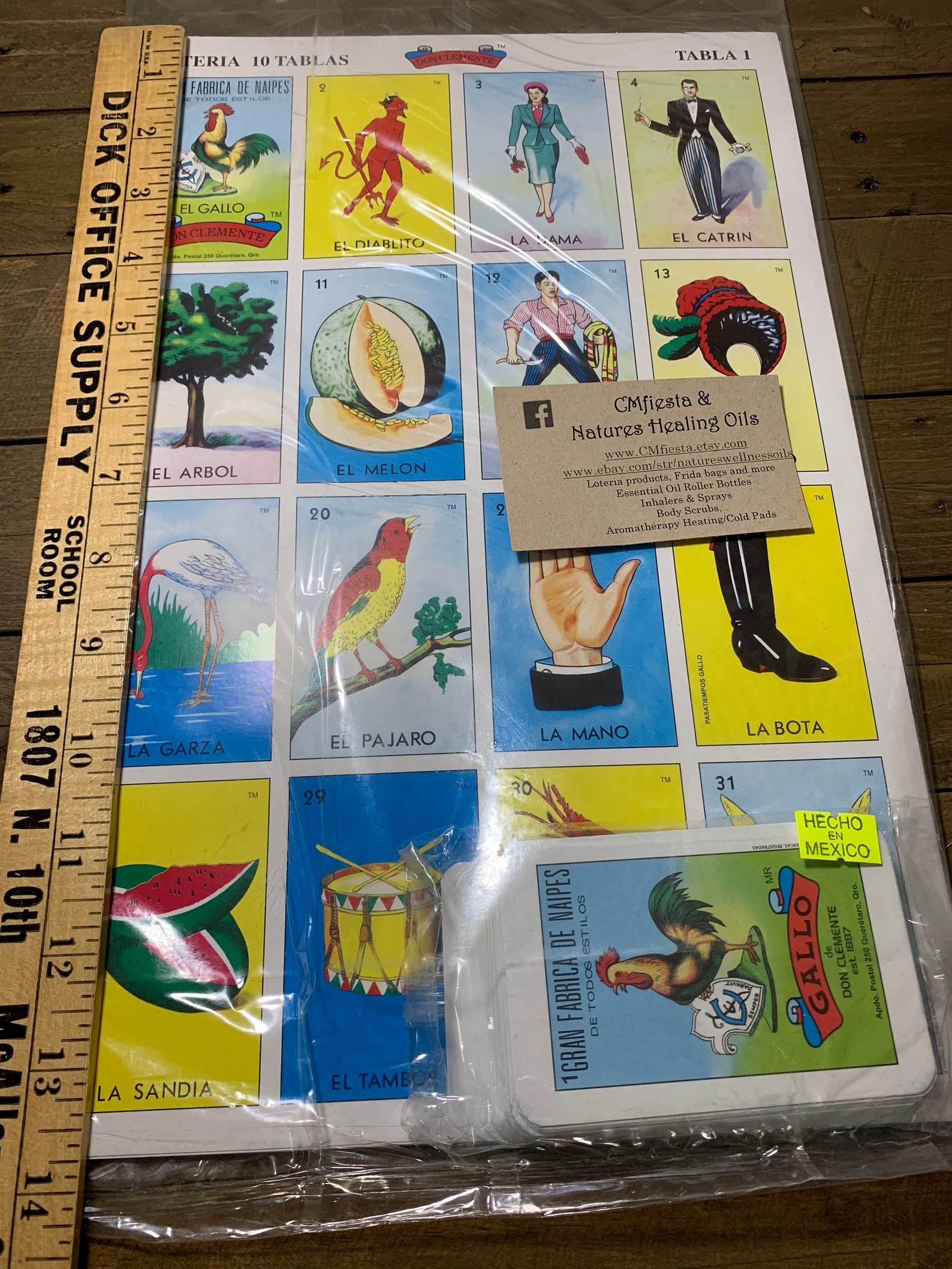 JUMBO Loteria Original 10 Bingo Playing Boards & Deck of 56 Cards