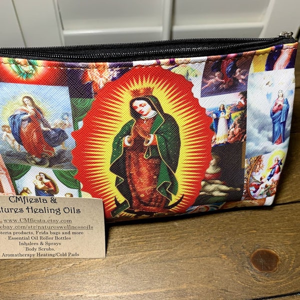 1PC Our Lady of Guadalupe Bag, Costmetic Canvas Bag, Reusable Bag, Our Lady of Guadalupe Bag, Virgen De Guadalupe Purse/Costmetic Bag/Wallet