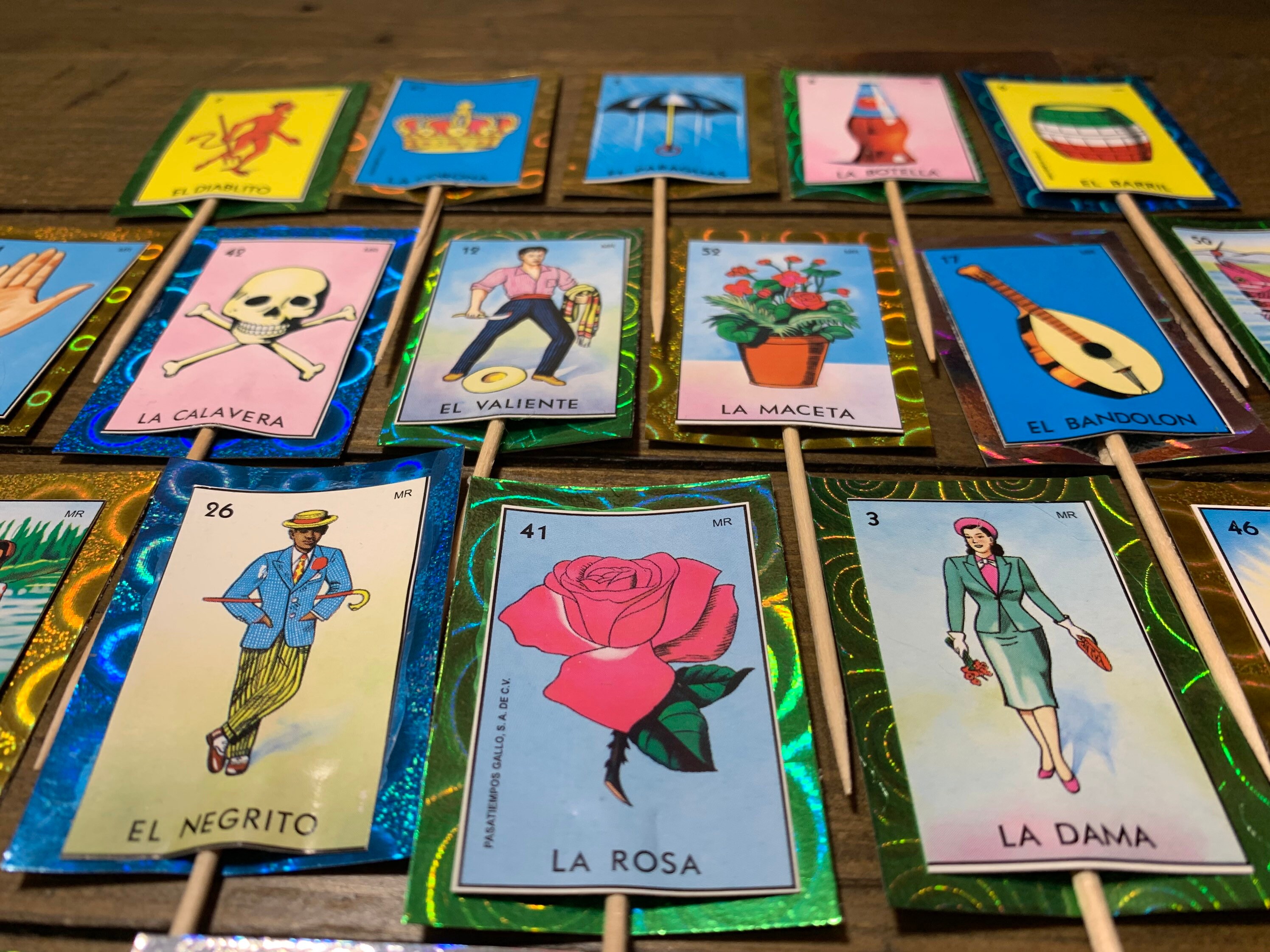 Conjunto de 12 Lotería Bingo Cupcake Toppers Fiesta Cupcake Etsy