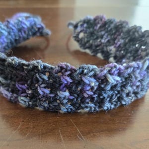 Handmade Crochet Headband - Purple and Charcoal
