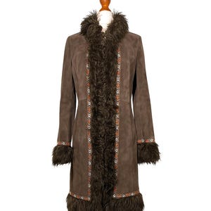 Penny Lane Real Suede Lether&Faux Fur Almost Famous Princess Trimed Coat_