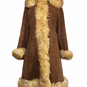 Real 70 vintage Afgan Magnificent Sheepskin Penny Lane  Hippie Bohemian Sherpa Coat_