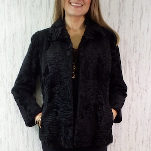 Vintage&quot; Pelz Hohaus&quot; seit 1946 Tubingen Persian Lamb Astrakhan Karakul Fur Jacket Baby Lamb Fur Jacket Made in Germany