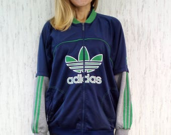 Vintage Adidas Jacket Big Logo Treofil Jacket Hoodie