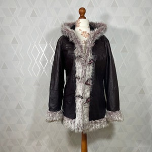 Vintage Gatto Penny Lane Real Leather  Vegan Hairy Biege Vintage Winter Coat_