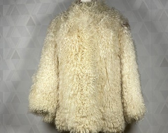 Vintage 1970 mongolian lamb fur coat fur very spectacular and unique deep vintage Studio 54 vibes tibetian winter fur_