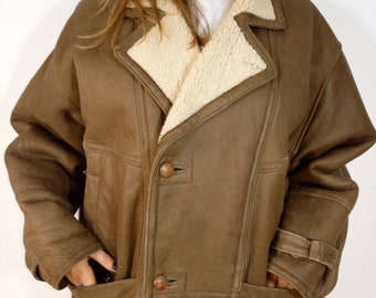 Vintage Shearling Striwa Jacket Sheepskin Man Coat