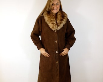 Vintage Sheepskin 80s Coat Sherpa Shearling Coat Hippie Boho Bohemian Coat