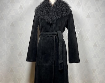 Vintage Gorgeous Genuine Leather Mongolian Fur Jacket in