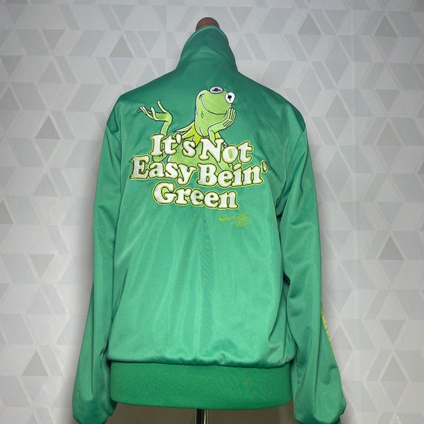 Rare! Vintage Kermit Tracktop Adidas It s Not Easy Bein Green Adicolor Jacket_