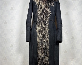 Vintage Gorgeous Genuine Leather Mongolian Fur Jacket in