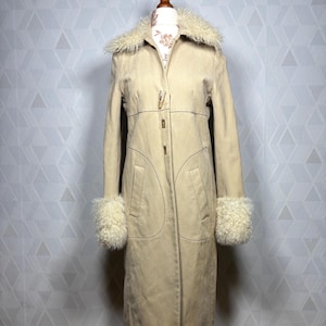 fourrure de mongolie vintage brodée Penny Lane cuir synthétique suédé et fourrure d&#39;agneau tibétaine Charlotte Simone tellement magique !_