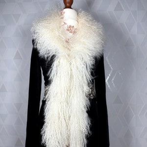 Manteau afghan vintage Penny Lane - Velours hirsute des années 70 et fourrure de mouton tibétain de Mongolie, petite taille !