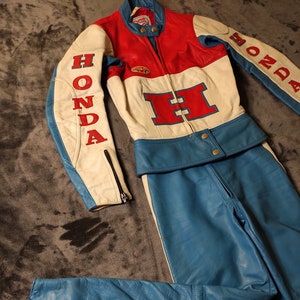 SALDI /// Vintage * Tuta moto Honda EuroLeaders Made in Holland Taglia 38