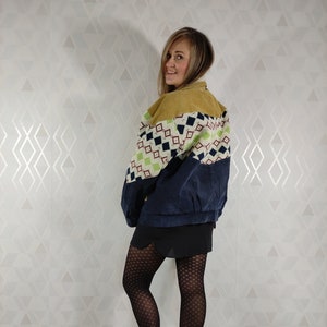 Navajo Aztec Suede Leather Wear de Roy Shearling Jacket Suede Southwest Jacket Bomber