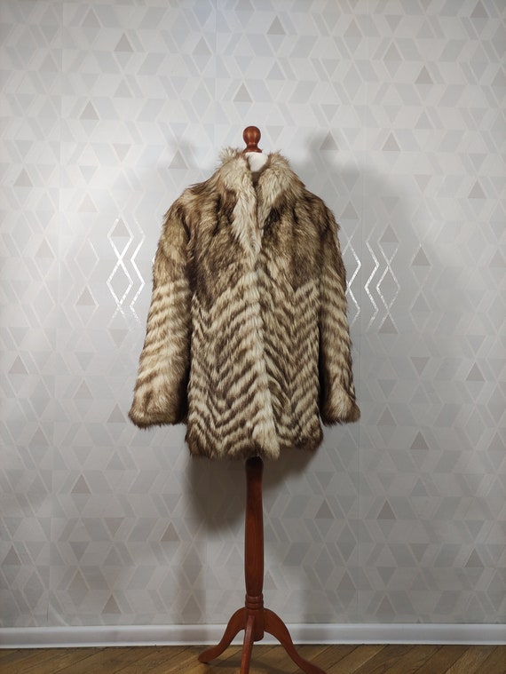 Vintage Echter Pelz Natural Fox Fur Coat Coat Made in