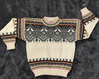 Suéter vintage Dale of Norway, talla L, pura lana virgen, colorido y muy bien confeccionado, jersey de pura lana virgen, jersey noruego