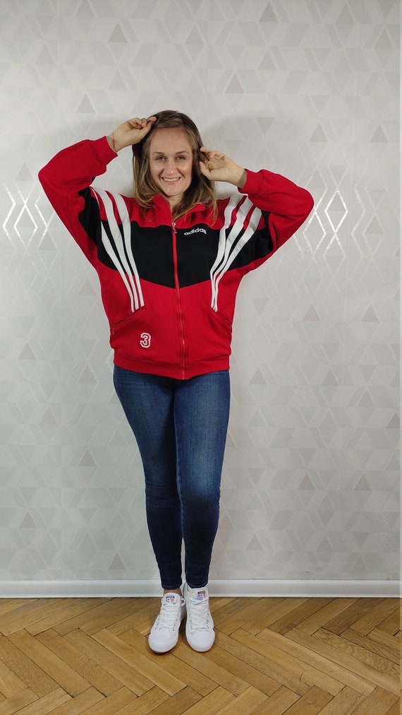 Vintage Adidas Track Embroidered Logo Jacket Red - Etsy