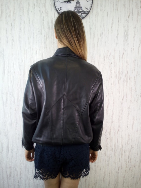 Jacket Bomber made in Finland Teuva Real Black Le… - image 4