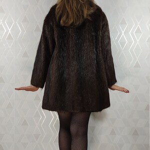 Vintage_Italy Dark Chocolate Pellcicerio Elite Real Fur Jacket image 3