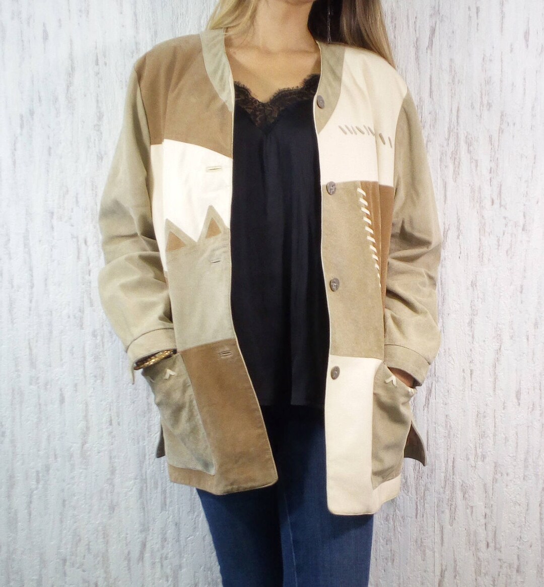90s Dino'z Suede Duffle Coat| Genuine Leather Unisex Jacket | Women's Brown Winter Coat S