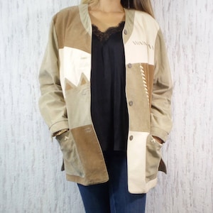 Vintage DINO&#39;Z 80s Jacket Suede Genuine Leather Scotchgard size 40 GB 14