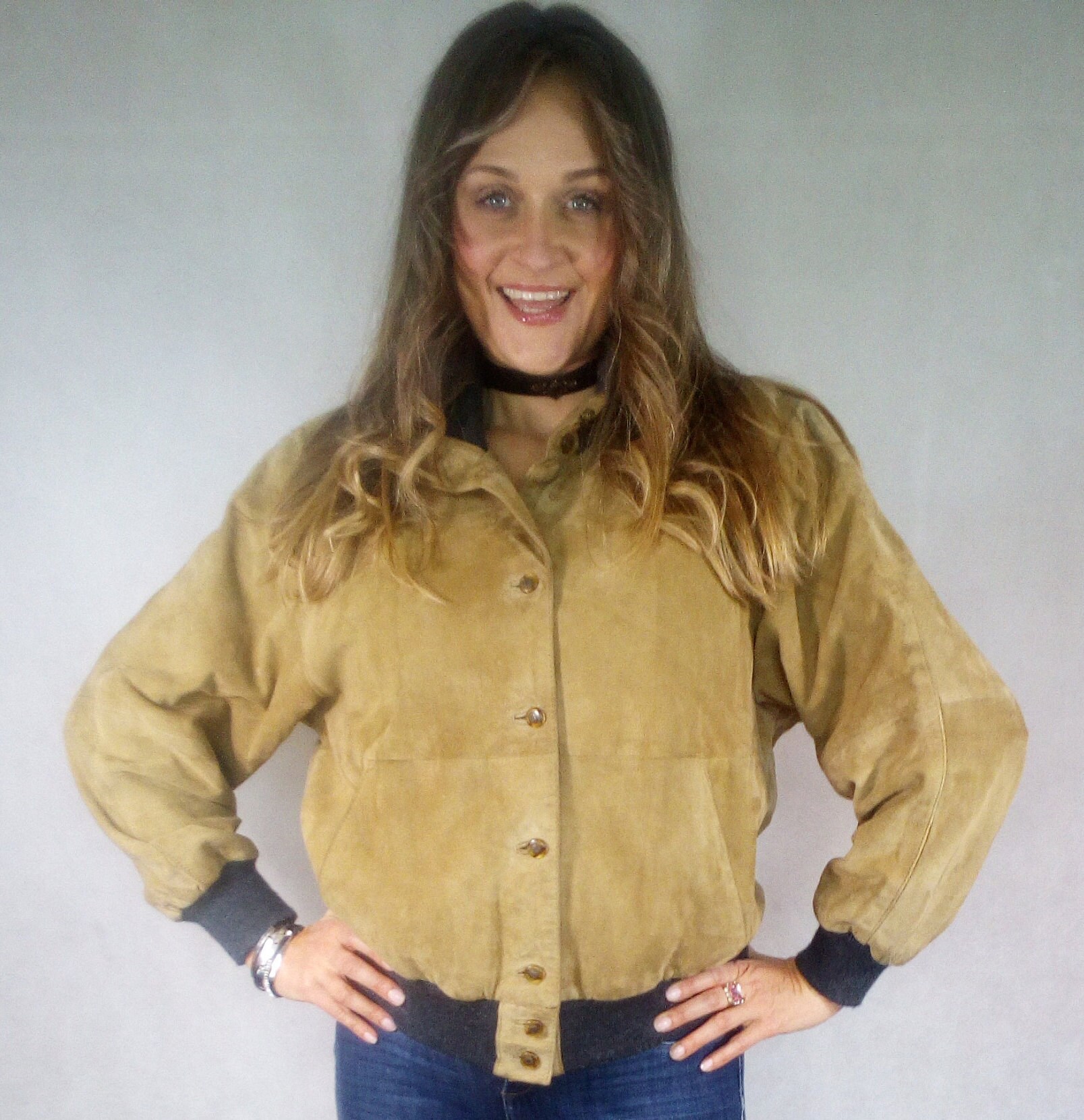Vinatge Suede Leather Bomber Jacket S - Etsy
