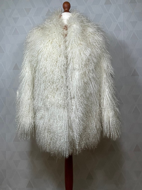 Mongolian lamb cheap fur coat