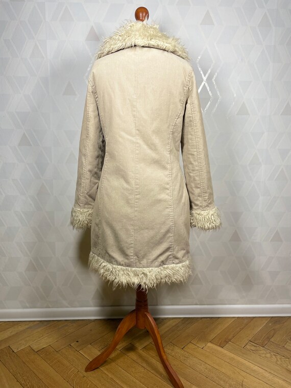 Corduroy penny lane coat with 70s style icon Wood… - image 10