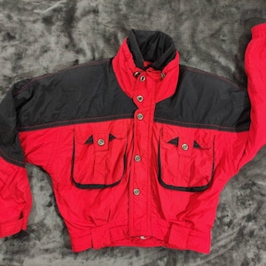 Vintage Maier Made for Motion Future in Sports Active Red Black 80s Jacket_