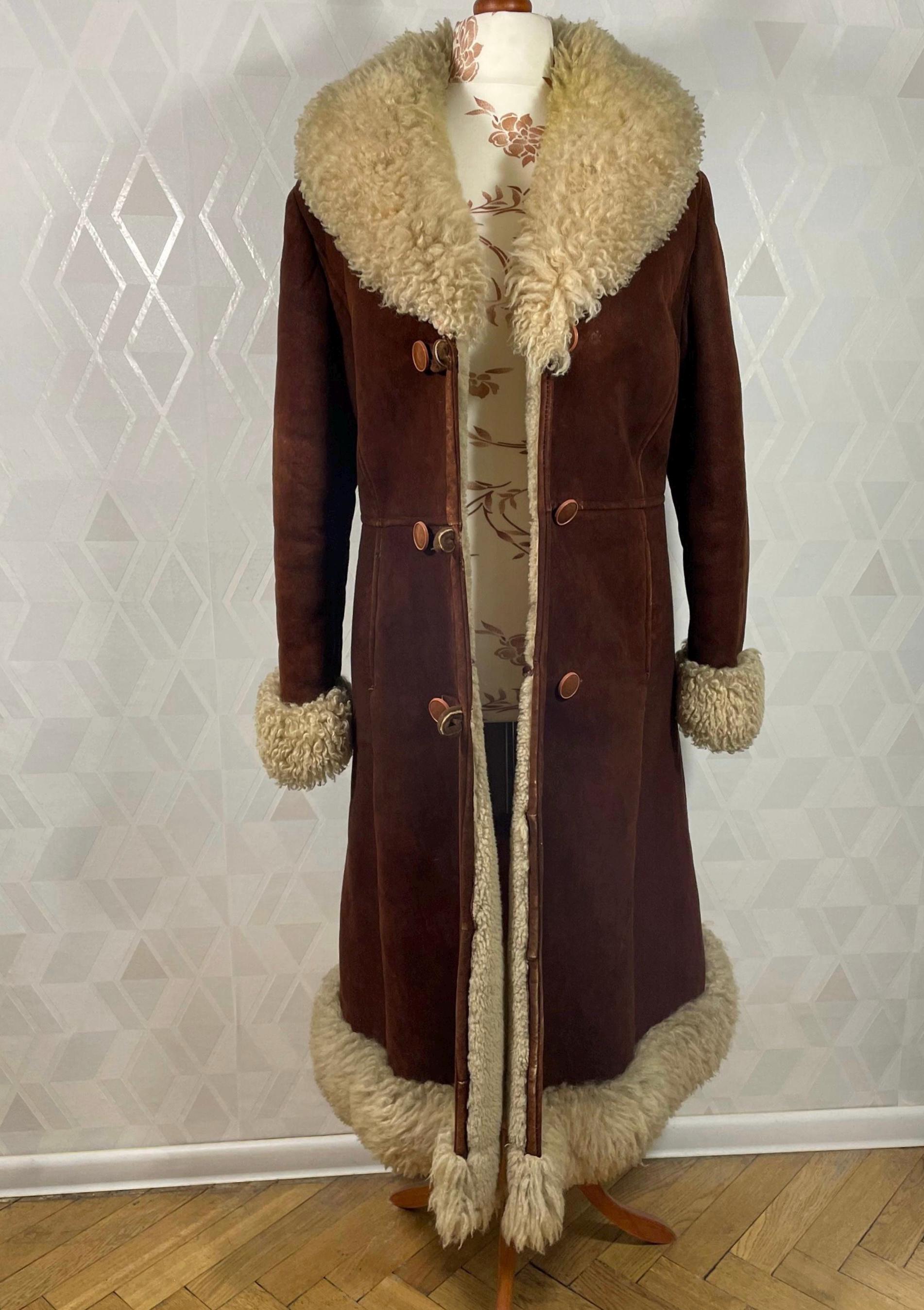 Vintage 70s Penny Lane Coat Magnificent Dubble Breasted Afgan