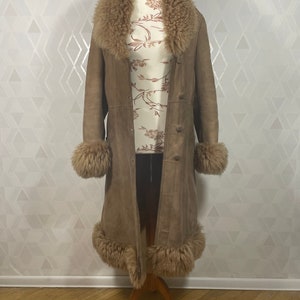 Penny Lane Biege Shearling Sherpa Lambskin Bohemian Hippie Fur Coat_ - Etsy