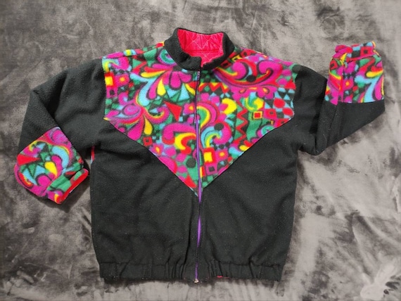 Fleece Colourfull Floral Oranament Trick Jacket With Lining Etsy Ireland